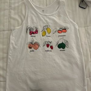 Gap kids size XL tank top with fruit doodles